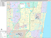 Pompano Beach  Wall Map Premium Style